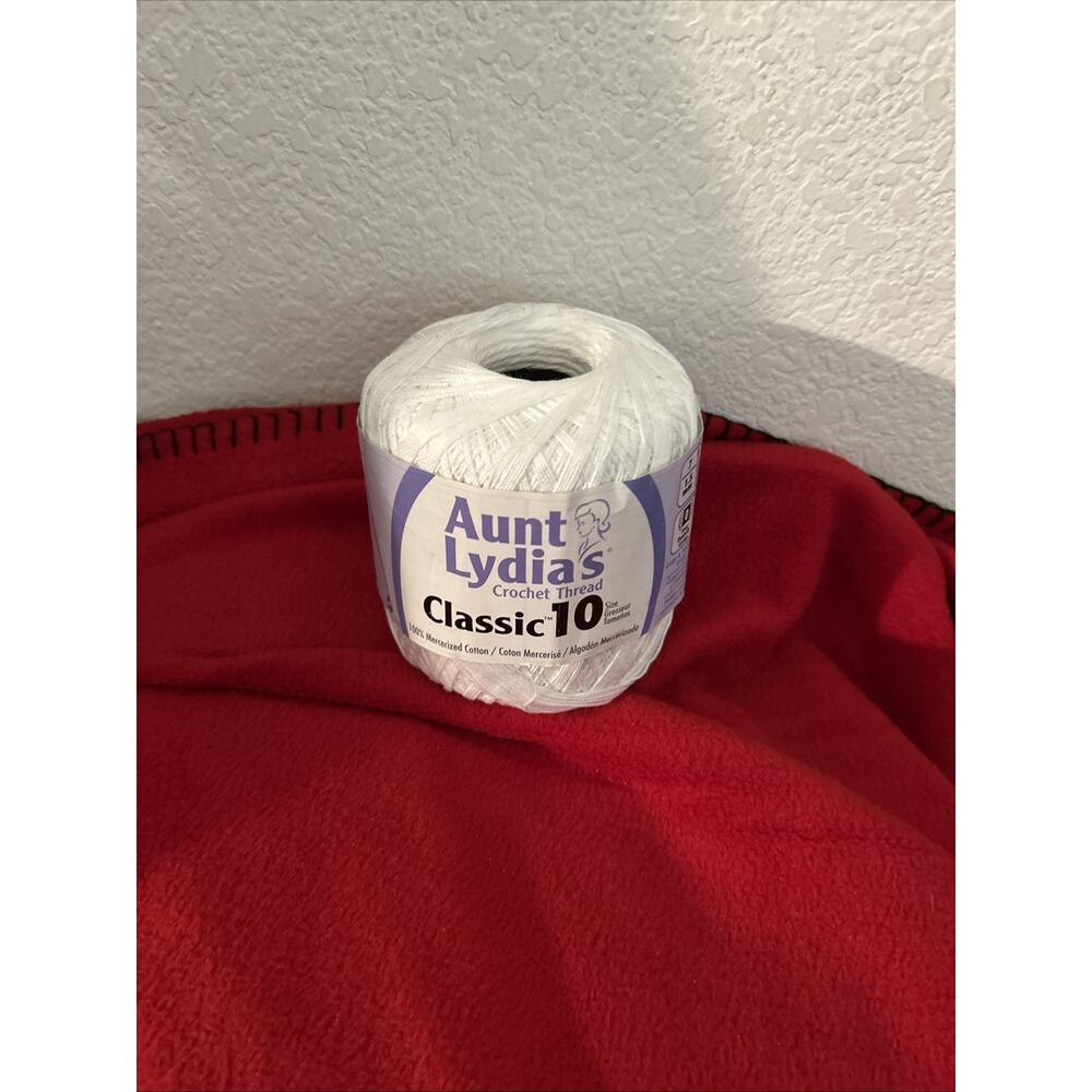 Aunt Lydia’s Crochet Thread Classic 10 White New